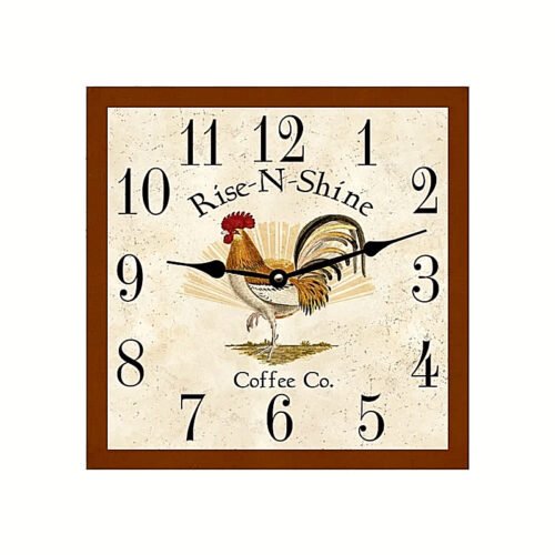 Rustic Rooster Country Clock