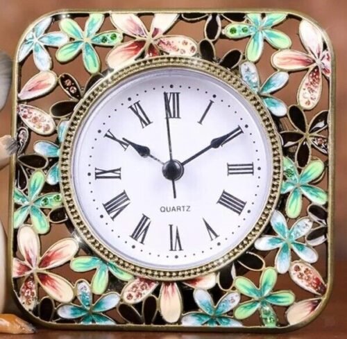 Rustic Small Table Clocks,Battery Operated Craft Roman Numerals Desk Clock