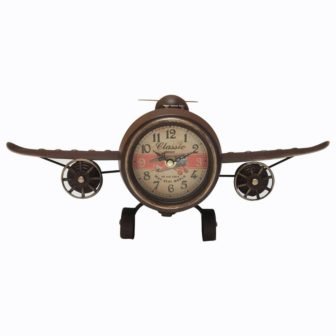 RUSTIC VINTAGE AIRPLANE Table Clock