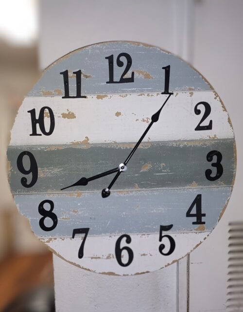 Rustic Wall Clock Large-18" Real Wood W/Metal Numbers-Handmade-battery operated