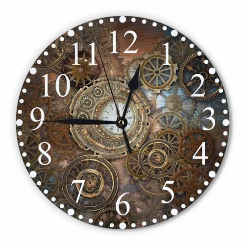 Rusty Steampunk Wall Clock 10 Inch Battery Operated Clock and Different Kinds...