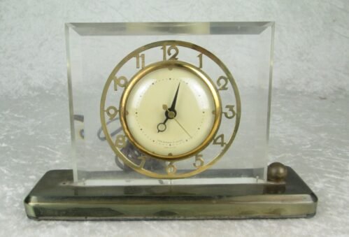 Salem Clock Company Art Deco Mantle Clock Electric Sessions Movement 6-1/2 Tall