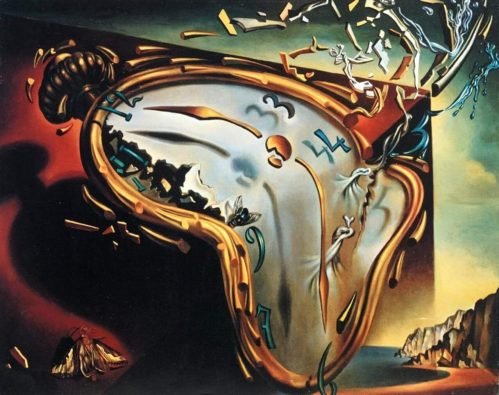 Salvador Dali Wall Art Dalí Melting Clock Surrealist Framed Painting Canvas