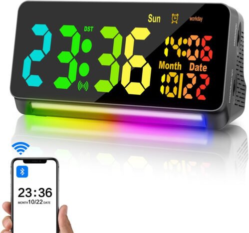 Samshow 120Db Super Loud Alarm Clock Heavy Sleepers Adults, Loud Alarm Clock Blu