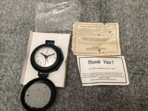 Samsonite Black Folding Flip Travel Alarm Clock Tested & Works Compact 3”