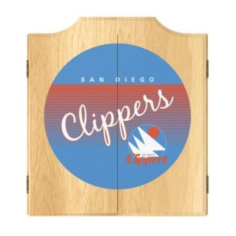 San Diego Clippers Hardwood Classics 20.5 in. Dart Board with Cabinet, Darts...