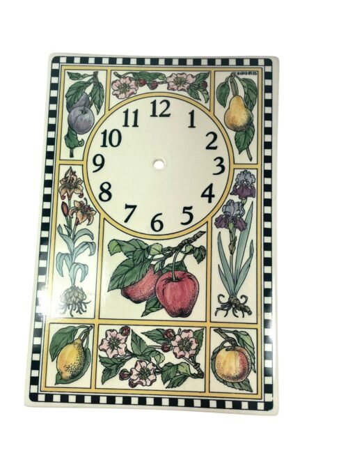 Santa Barbara Ceramic Design 1989 Fruit Floral Wall Clock Face No Movements