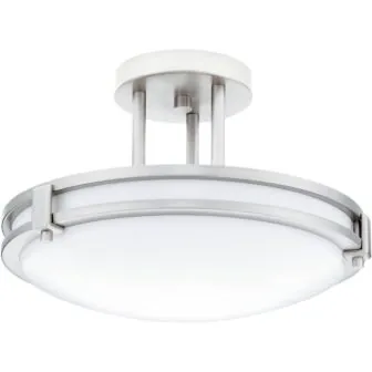 Saturn 1-Light Brushed Nickel Fluorescent Decorative Semi-Flush Mount Light