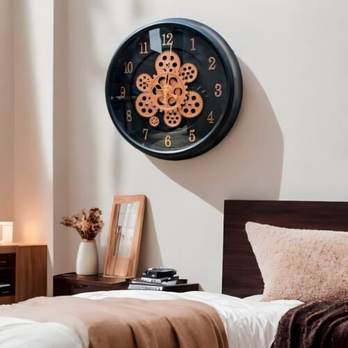SAW 14In –Vintage Moving Gear Wall Clock-Steampunk Decor for Home, office & Gift