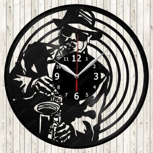 Saxophone Music Vinyl Record Wall Clock Decor Handmade 1783