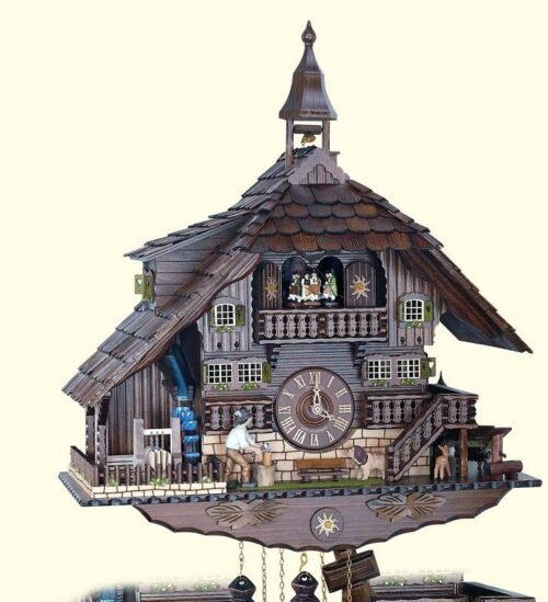 SCHNEIDER-8 DAY MUSICAL WITH WOOD CHOPPER &BELL TOWER 8TMT 1071/9