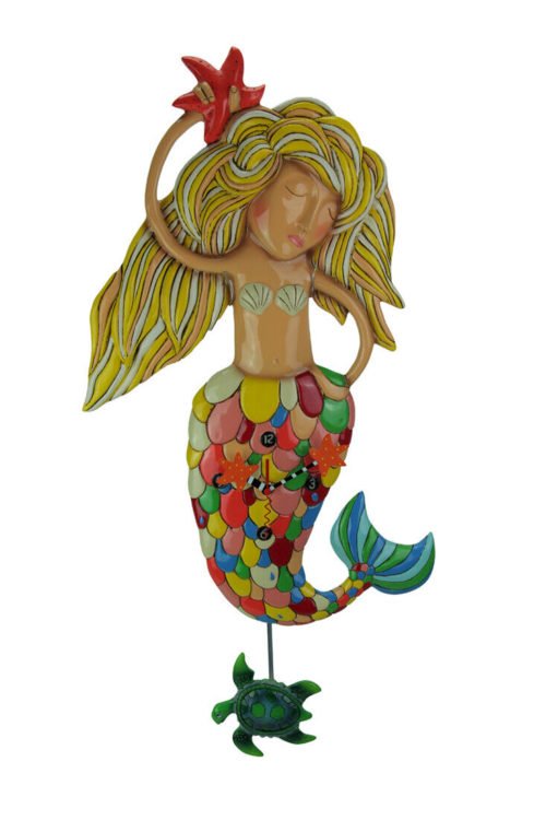 Scratch & Dent Allen Designs Large Sirena the Mermaid Pendulum Wall Clock