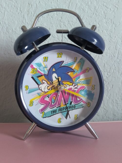 SEGA Sonic The Hedgehog Twin Bell Alarm Clock Blue EUC