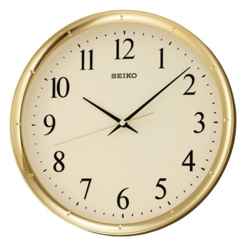Seiko 12" Ultra-Modern Gold-Tone Wall Clock Quartz Analog Round Golden Case