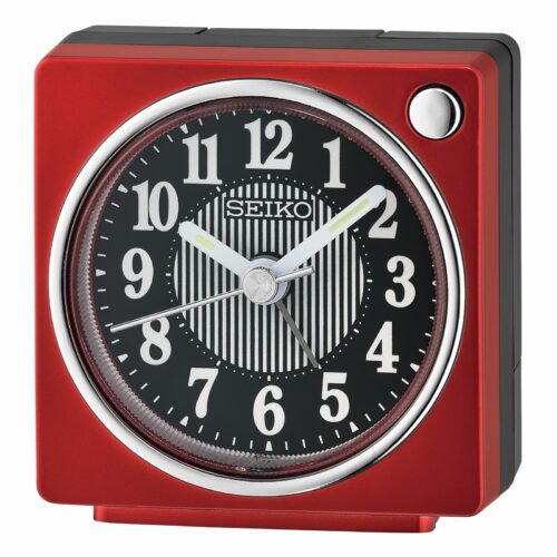Seiko 2.6 Inch Fuji II Beep Alarm Dark Red Traditional Analog Quartz Desk Clock