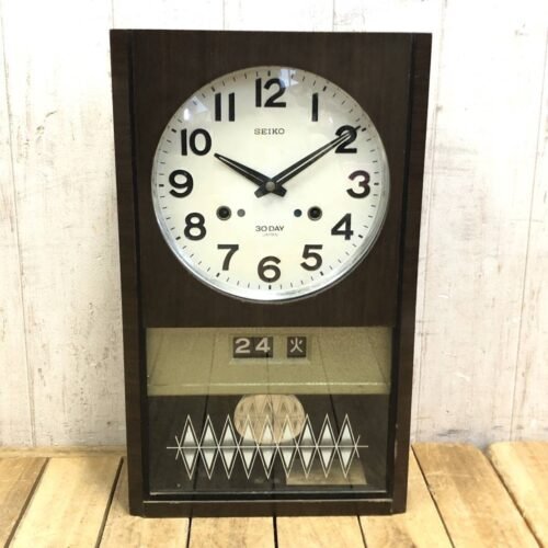 SEIKO 30-Day Wall Clock โ Vintage Wooden Pendulum Wind-Up โ Retro Japan Antique