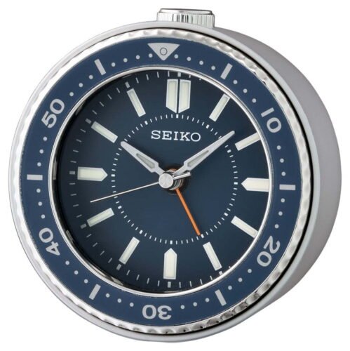 Seiko 3" Mai Blue Alarm Clock Quartz Analog Beep Alarm Beep Alarm Snooze Light