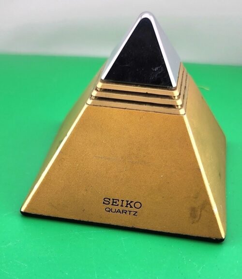 SEIKO 80's vtg pyramid talking table alarm clock for parts untested quartz Japan
