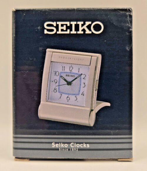 Seiko Alarm Clock Analog Portable Desk Travel Compact Beige Japan QHT005SL OB