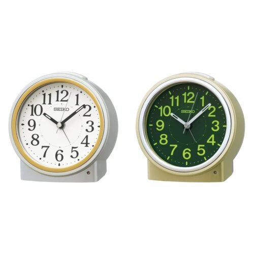 Seiko Alarm Clock Auto Light Analog Night View Metallic/Pearl 116x115x81mm KR518