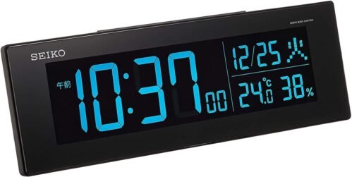 Seiko Alarm Clock BC406K Electric Wave Temperature Humidity Digital AC LCD
