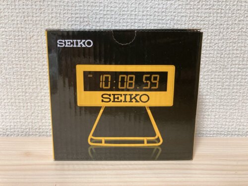 Seiko Alarm clock yellow Digital Mini timer Rectangle Desktop Quartz SQ815Y