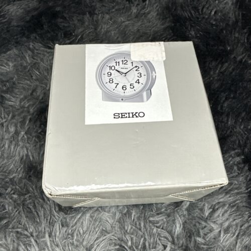 SEIKO Bedside Alarm Clock QHE117S Auto Light Snooze Beep Sweep Silver -Brand New