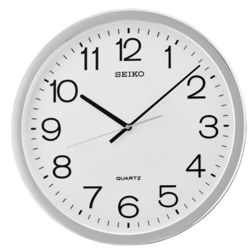Seiko Classic Numbered Quiet Sweep Wall Clock Silver