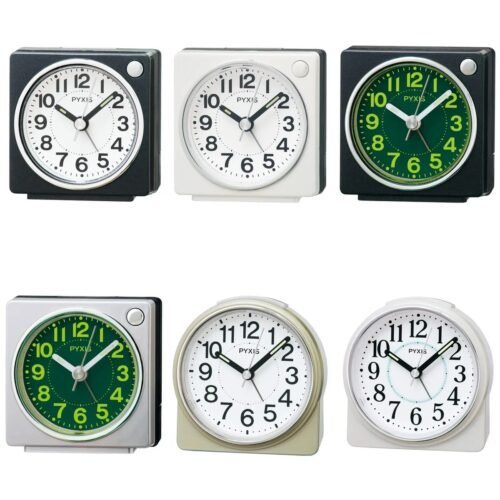 Seiko Clock Analog Alarm Clock Black/White/Silver/Gold PYXIS NR449/450/451 Japan