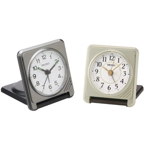 Seiko Clock Analog Alarm Desk Clock Compact Portable Gold QQ638S QQ807G Japan