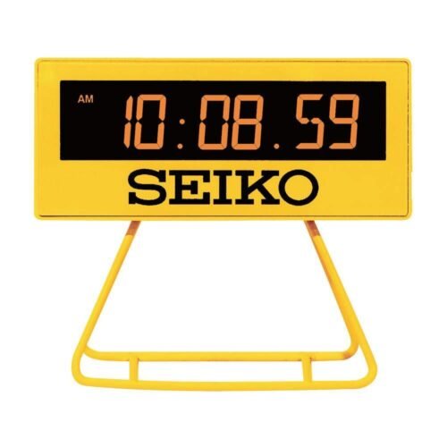 SEIKO Clock SQ815Y Alarm Clock Table Clock Digital Mini Timer Clock Yellow