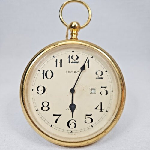 Seiko Desk/Table Alarm Clock Oversized Pocket Watch Metal Case QQ 104 A - Parts