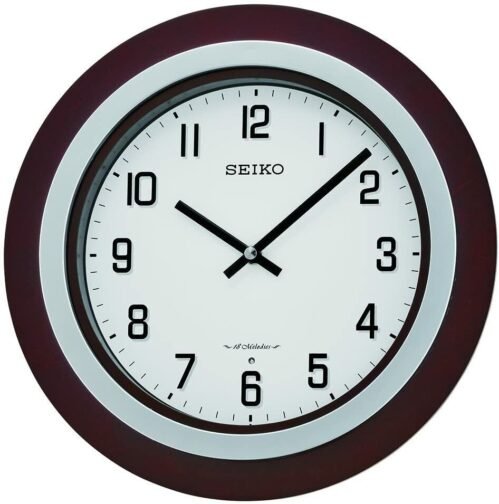 Seiko Easton 15" Walnut / Brushed Nickel Musical Wall Clock QXM547BLH