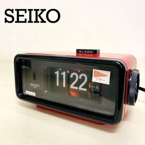 Seiko Flip Alarm Clock DP692T Vintage Rare Red 100V 50/60Hz Tested Japan
