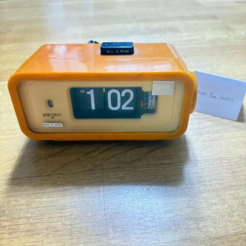 SEIKO Flip Digital Clock DP666T Marbled Yellow Retro 1970s Used Japan
