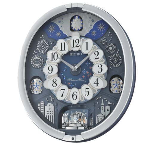 SEIKO Glittering Starry Night Melodies in Motion Wall Clock, Silver