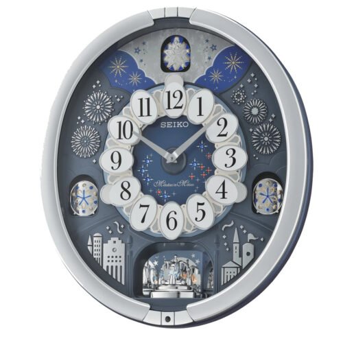 SEIKO Glittering Starry Night Melodies in Motion Wall Clock, Silver