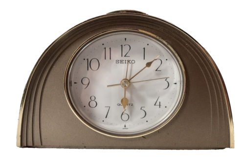 Seiko Half Moon Shaped Gold Toned Vintage Synthesizer Alarm Clock Bedside Works