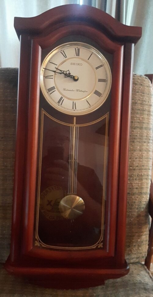 SEIKO Mahogany Wall Clock with Pendulum QXH118BLH