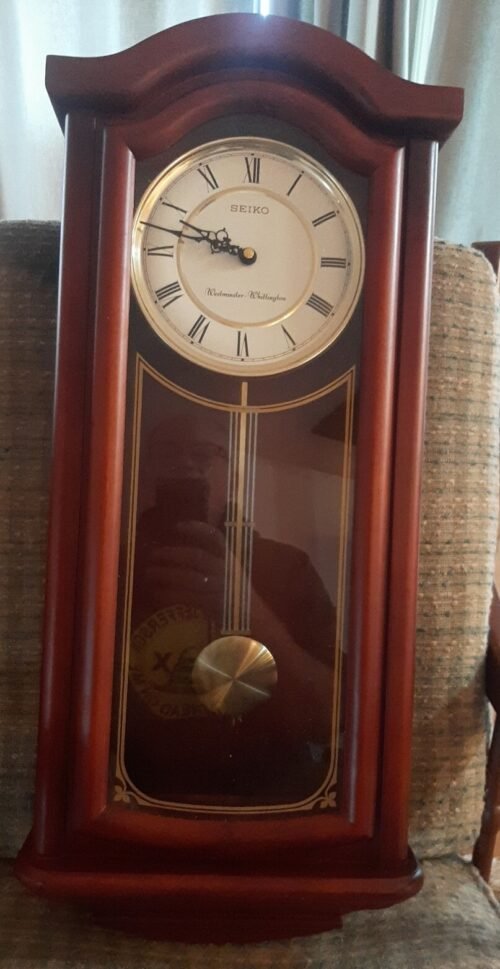 SEIKO Mahogany Wall Clock with Pendulum QXH118BLH