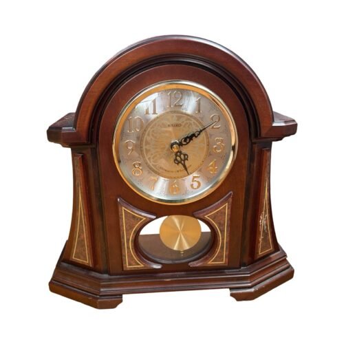 Seiko Mantel Chime With Pendulum Clock Brown Oak QXQ006BLH