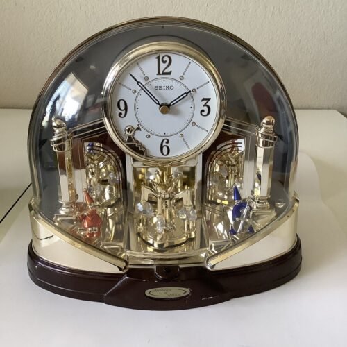 SEIKO Melodies in Motion 12 Song Christmas Mantle Clock QXW116GRH Swarovski