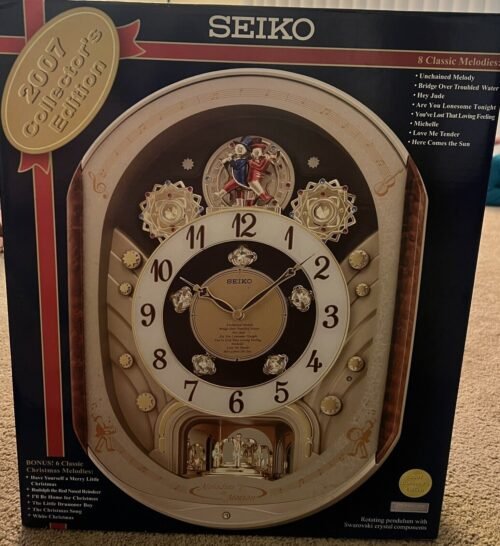Seiko Melodies in Motion 2007 Collectors Edition Swarovski Crystal Clock NEW