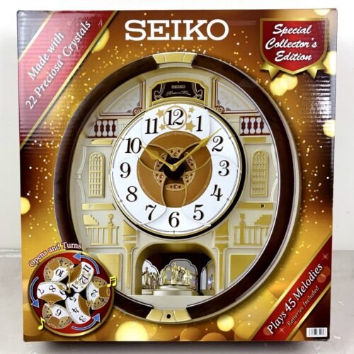 Seiko Melodies in Motion Clock Limited Edition 45 Melodies 22 Preciosa Crystals