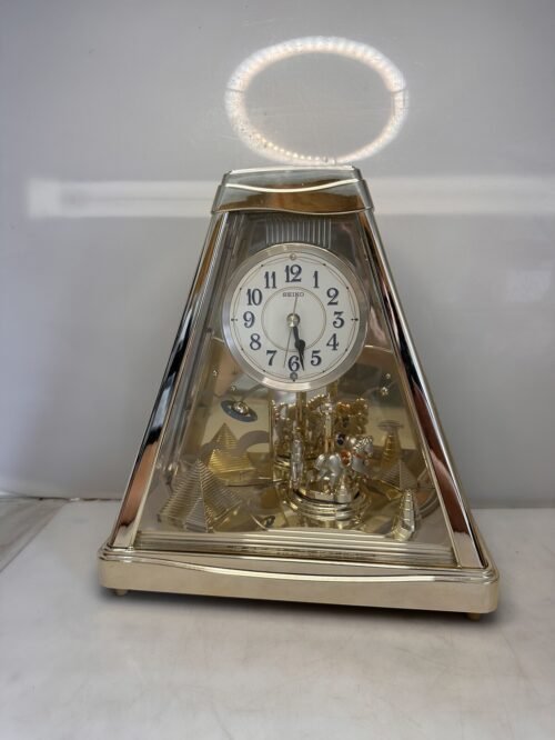 Seiko Melodies in Motion Clock Pyramid Shape with planets & carousel & Box