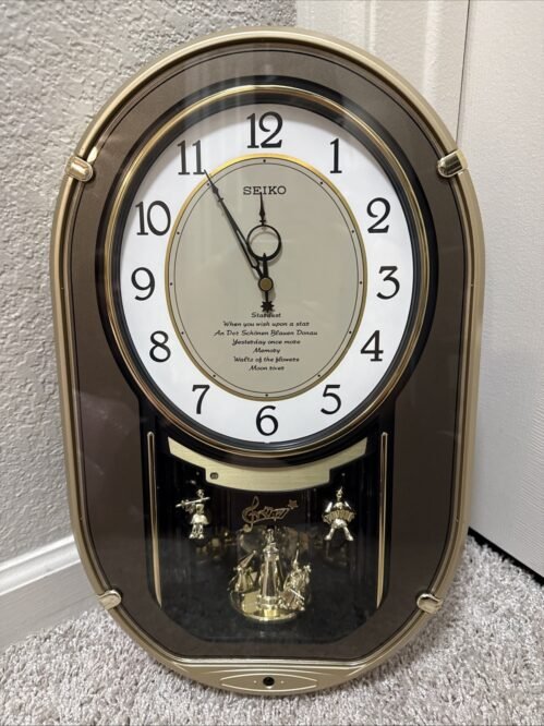 SEIKO MELODIES IN MOTION COLLECTORS EDITION WALL CLOCK SWARVOSKI MUSICAL LOOK!