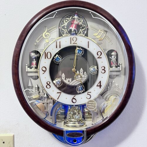 Seiko Melodies In Motion Musical Clock Hi-Fi Beatles Songs QXM160BRH WORKS VIDEO