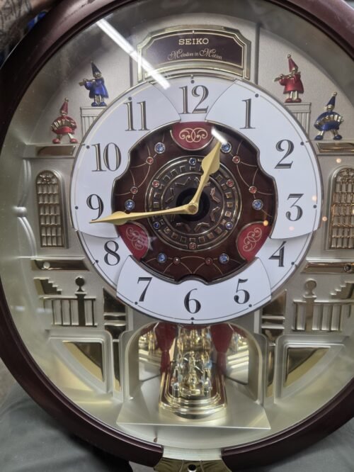 Seiko Melodies in Motion Wall Clock 40 Songs - Golden QXM394BRHZ