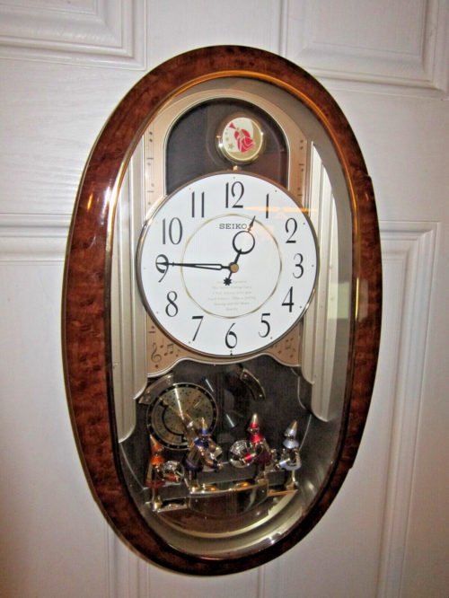 Seiko Melodies In Motion Wall Clock Hi Fi Musical Six Songs QXM127BRH