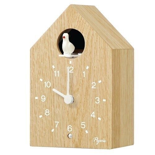 Seiko NA609A Wall Clock Cuckoo Clock PYXIS Wooden Frame Natural Wood
